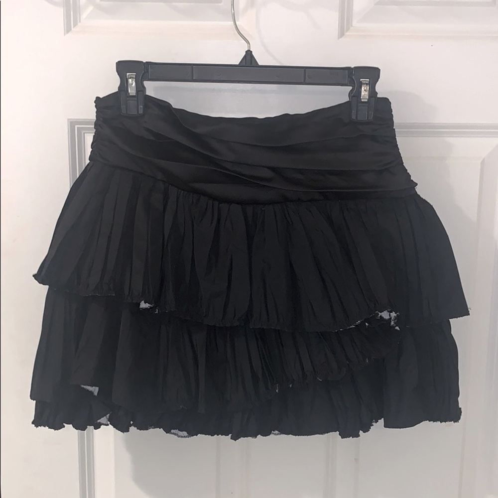 Zara black layered mini skirt